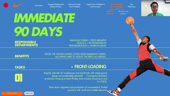Tariff exposure analysis and 90-day response plan, Nike Vietnam