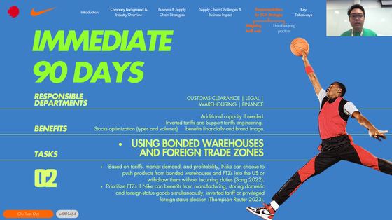 Tariff exposure analysis and 90-day response plan, Nike Vietnam