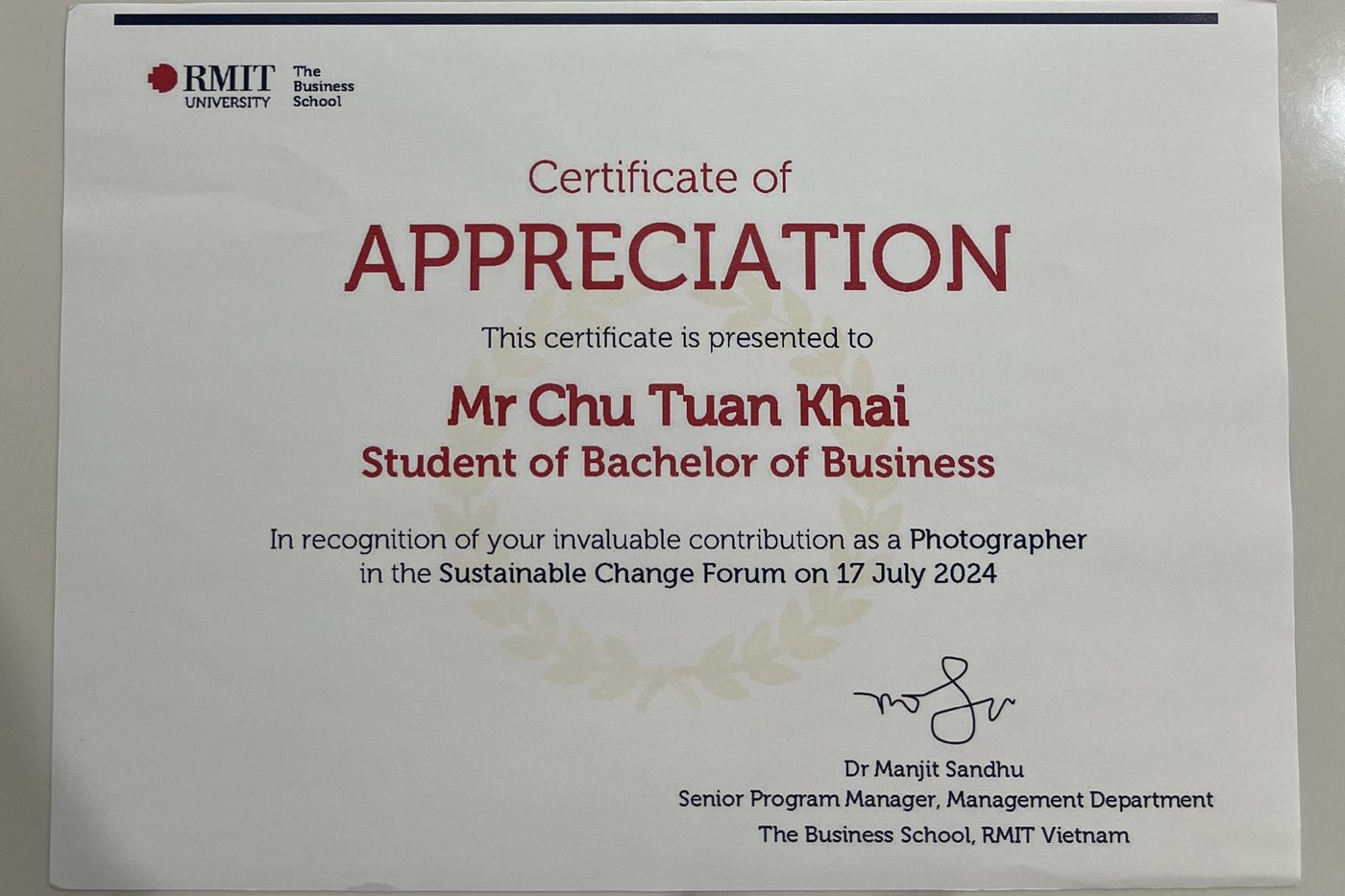 Photographer, sustainability event
